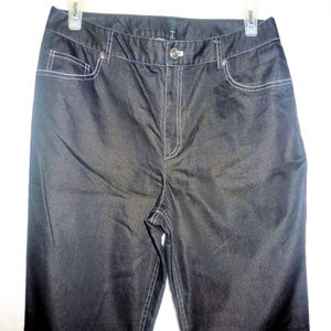 T Tahari Sheen Pants Jeans Dark Black 10